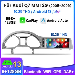 Radio de coche para Audi Q7 MMI 3G 2010-2015 Carplay Android13 GPS NAVI USB BT 6+128GB - Imagen 1 de 10