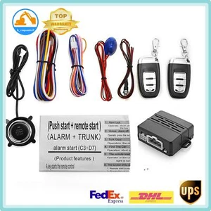 Universal Car Alarm Remote Start Keyless Push Start System For 12V Car Set - Picture 1 of 14