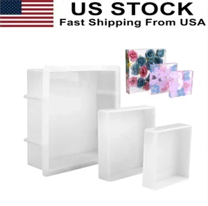 Large Resin Mold Glossy Deep Square Molds 6.6''x 2'' w (with 2 Small Square - Picture 1 of 8