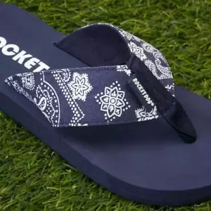 Flache Sommer-Flip-Flops Damen Mädchen Rocket Dog ADIOS SO CALI MARINEBLAU UK3 - Bild 1 von 7