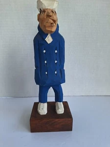 Pudge DeGRAFF Folk Art Hand carved sailor wood Figure Tinley Park, ILL - Bild 1 von 14