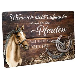 Fussmatte mit Wunschname " Wenn ich nicht aufmache - Pferden (Bild) " - Bild 1 von 8