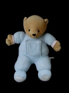 Vintage Kids II Brown Bear Blue Thermal Waffle Weave Sleeper Squeaker Mirror 10" - Picture 1 of 8
