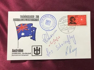 4 Autographs Soccer Team AUSTRALIA-WORLD CUP 1974-Rate Rasic/Scheinflug/Richards - Picture 1 of 2