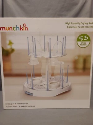 Munchkin - Estante de secado de alta capacidad giratorio fácil de plegar secado rápido con bandeja de goteo Foto 1 de 4