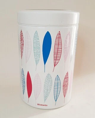 Brabantia Pauline 1,4 L bote de almacenamiento contenedor de hojalata hojas estilizadas tapa de ventana Foto 1 de 4