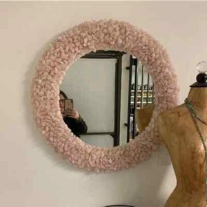 Rose Quartz Stone Wall Mirror, Vintage Wall Interior Office Mirror For Decor Art - Picture 1 of 3
