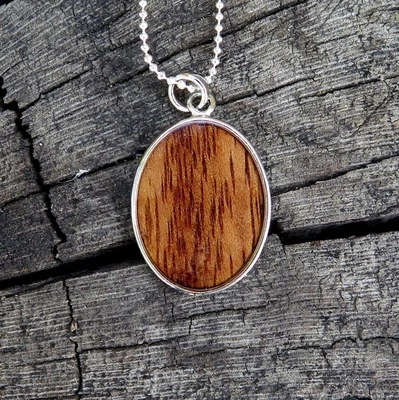 Кулон из латуни с серебряным родиевым покрытием Koa Wood гавайские ювелирные изделия BRP1082 - Изображение 1 из 4