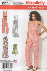 Simplicity Sewing Pattern 1355 EASY Dress Jumpsuit Short Playsuit Size 4 -26 New - Picture 1 of 13