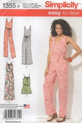 Simplicity Sewing Pattern 1355 EASY Dress Jumpsuit Short Playsuit Size 4 -26 New - Image 1 of 4