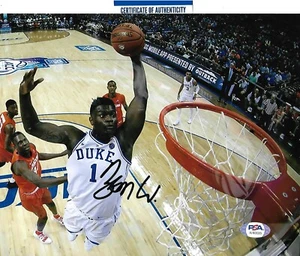 ZION WILLIAMSON signed autograph DUKE BLUE DEVILS 8X10 photo w/ COA PSA AH63025 - Picture 1 of 1