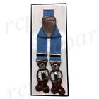 New Y back Men's Vesuvio Napoli Suspenders Braces clip on formal Blue denim