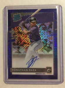 2020 Donruss Optic Yonathan Daza Rated Rookie Blue Mojo Prizm Auto 40/99 - Picture 1 of 2