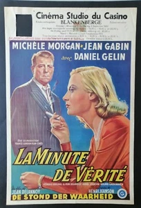 LA MINUTE DE VERITE - JEAN GABIN + MICHELE MORGAN ORIGINAL BELGIAN MOVIE POSTER - Picture 1 of 2