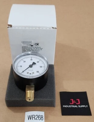*NEW* NOSHOK 25-200-60-inH2O-CC Pressure Gauge 0-60 2.5" Face 1/4"Npt + Warranty - Image 1 of 4