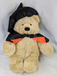 Commonwealth Tan Bear Plush Halloween Witch 12 Inch 1990 Stuffed Animal Toy - Picture 1 of 7