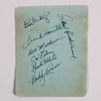 1939-1941 New York Yankees Signed Album Page Bill Dickey, Earle Combs, Frank ... - Image 1 of 4