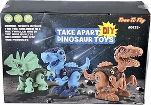 Paquete de 3 juguetes de dinosaurios para desmontar para niños aprendizaje edificio educativo - Imagen 1 de 10