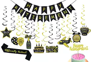 Retirement Decorations Kit,Happy Retirement Letter Banner Retired Sash Funny ... - Picture 1 of 7