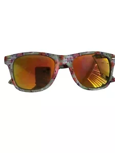 Floral Pattern Unisex Mirrored Sunglasses With Novelty Side Attachments - Picture 1 of 2