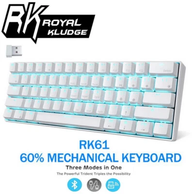ROYAL KLUDGE RK61 Tri-Mode Wireless Mechanical BROWN SWITCH Keyboard USB24_WBRI - Image 1 of 4