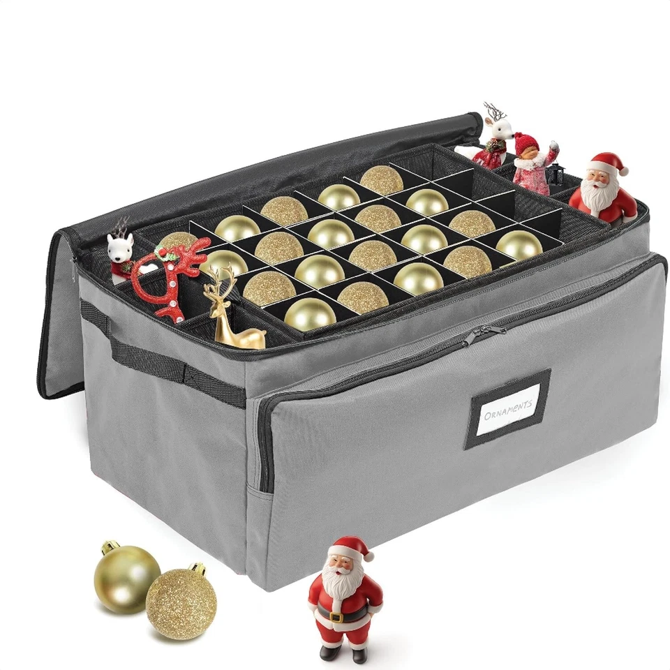 Premium Christmas Ornament Storage Box - Quality 600D - Decoration Organizer - Image 1 of 4
