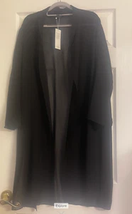 NWT $328 Eileen Fisher Black Sheer Silk Georgette High Collar Jacket L XL - Picture 1 of 7