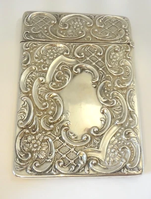 Estuche para tarjetas de plata esterlina 1898 MJJ Matthew John Jessop Birmingham Foto 1 de 4