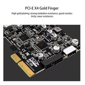 PCIe 3.0 to USB 3.2 Gen2 10Gbps Expansion Card For Windows XP/Vista/7/8/10 Black - Picture 1 of 13