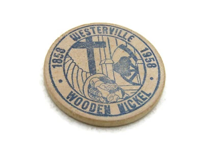 Westerville Ohio Co-Operative Business 1858 1959 madera níquel Foto 1 de 4