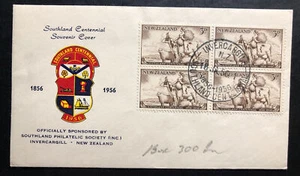 1956 Invercargill New Zealand First Day Cover FDC Southland Centenary - Picture 1 of 2