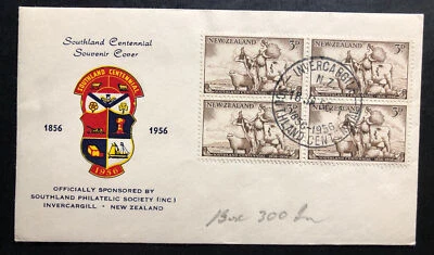 1956 Invercargill New Zealand First Day Cover FDC Southland Centenary - Image 1 of 2