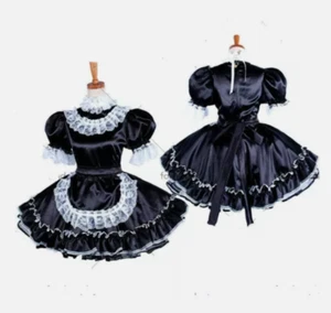 lockable Sissy maid Satin dress cosplay costume Tailor-made - Picture 1 of 5
