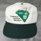 Vintage Florence Launch Project Hat Cap Snapback Adjustable Beige Two Tone Rope