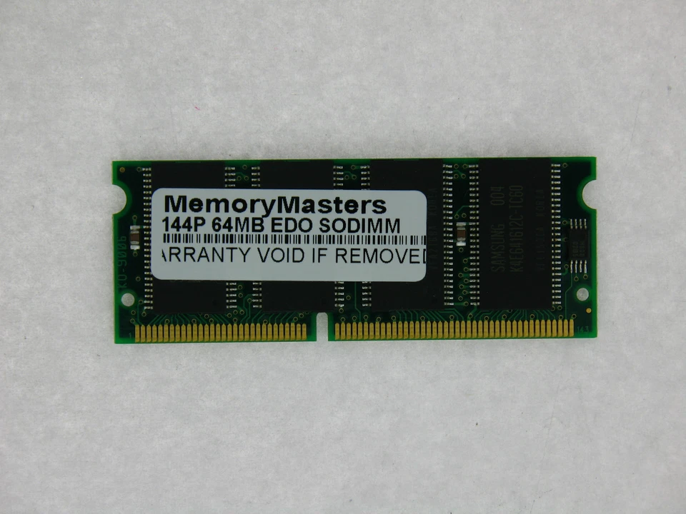 64MB EDO MEMORY RAM 60NS SODIMM 144-PIN 3.3V - Image 1 of 1