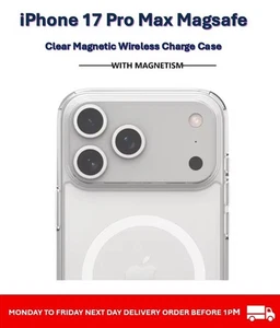 Shockproof Magsafe Clear Magnetic Wireless Charge Case For iPhone 17 Pro Max - Picture 1 of 5