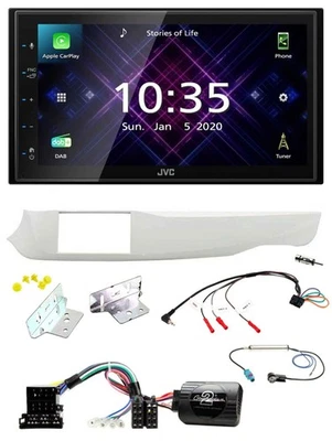 JVC DAB 2DIN Lenkrad Bluetooth USB Autoradio für Alfa Giulietta 10-14 940 weiss - Bild 1 von 4