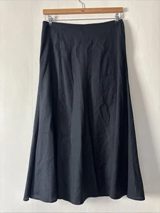 Marks & Spencer Black Linen Blend 70% Midi/Maxi Skirt Size UK 16 - Picture 1 of 5
