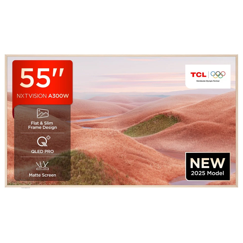 TCL 55A300W 139.7 cm 55" 3840 x 2160 pixels QLED Smart TV Wi-Fi White - Image 1 of 1