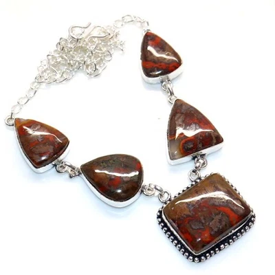 Elegante collar enchapado en plata 925 con costura marroquí ágata 16" nueva llegada GW Foto 1 de 3