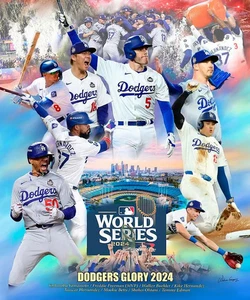 Los Angeles Dodgers "2024 Glory" World Series Champions METAL SIGN 12X8IN - Picture 1 of 6
