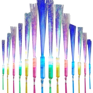 24 PZ Bastoncini in Fibra Luminosa Luce LED Bacchetta Fibra Ottica Lampeggiante5446 - Foto 1 di 9