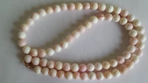 Collar Vintage Oro 14K Relleno Cierre PIEL DE ÁNGEL Coral Cuentas - Imagen 1 de 6