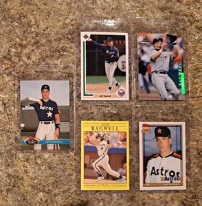 (5) Jeff Bagwell 1991 Topps Rookie card RC Fleer Upper Deck Stadium Astros HOF - Picture 1 of 11