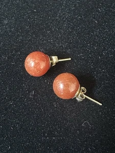 Ohrstecker 14kt Gelbgold Post grüner Karneol - Bild 1 von 6