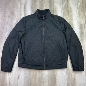 BOSS Hugo Boss Bomber Jacket Mens Size 44R Black Quitled Full Zip Mock Neck Men - Picture 1 of 15
