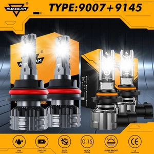 AUXBEAM Canbus 9007 HB5 LED Headlights 9145 H10 Fog Light 6500K 3000K Combo Set - Imagen 1 de 15