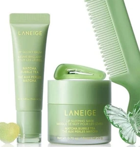 LANEIGE Matcha Bubble Tea Lip Mask AND Lip Glowy Balm - Picture 1 of 1