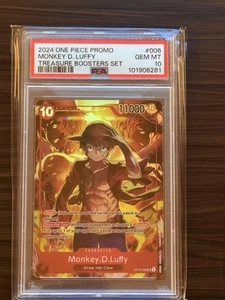 One Piece Monkey D. Luffy ST10-006 Treasure Booster Set Promo PSA 10 - Imagen 1 de 3