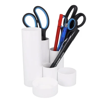 Stiftehalter Weiß Moderner Schreibtisch Utensilien Organizer Büro Schule Uni - Bild 1 von 4